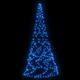 Коледна елха на флагщок, синьо, 200 LED, 180 см