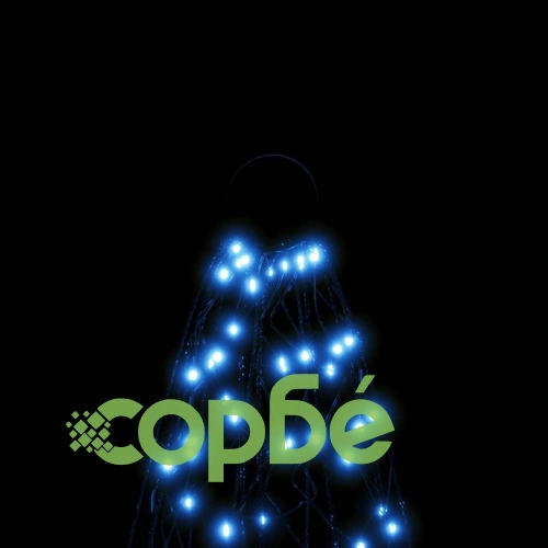 Коледна елха на флагщок, синьо, 200 LED, 180 см ➤ топ цена ➤ sorbe.bg