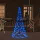 Коледна елха на флагщок, синьо, 200 LED, 180 см