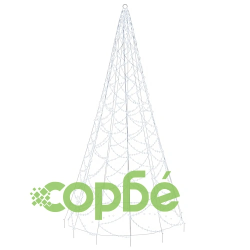 Коледна елха на флагщок, студено бяло, 500 LED, 300 см ➤ топ цена ➤ sorbe.bg