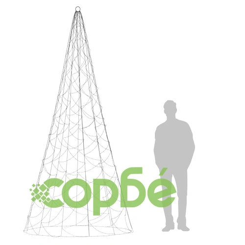 Коледна елха на флагщок, студено бяло, 500 LED, 300 см ➤ топ цена ➤ sorbe.bg