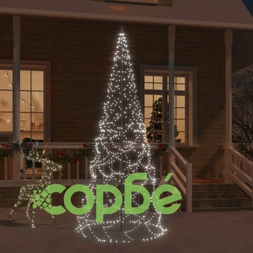 Коледна елха на флагщок, студено бяло, 500 LED, 300 см ➤ топ цена ➤ sorbe.bg