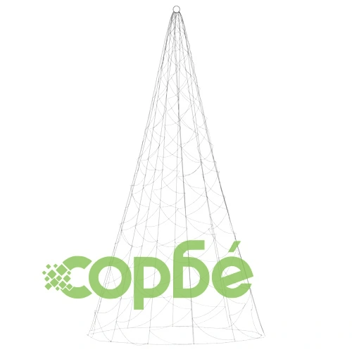 Коледна елха на флагщок, синя, 500 LED, 300 см ➤ топ цена ➤ sorbe.bg