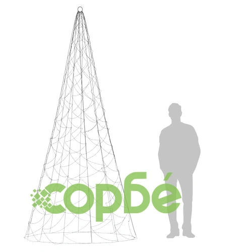 Коледна елха на флагщок, цветно, 500 LED, 300 см ➤ топ цена ➤ sorbe.bg