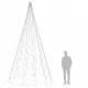 Коледна елха на флагщок, топло бяло, 1400 LED, 500 см