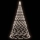 Коледна елха на флагщок, студено бяло, 1400 LED, 500 см