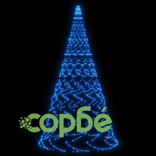 Коледна елха на флагщок, синя, 1400 LED, 500 см ➤ топ цена ➤ sorbe.bg