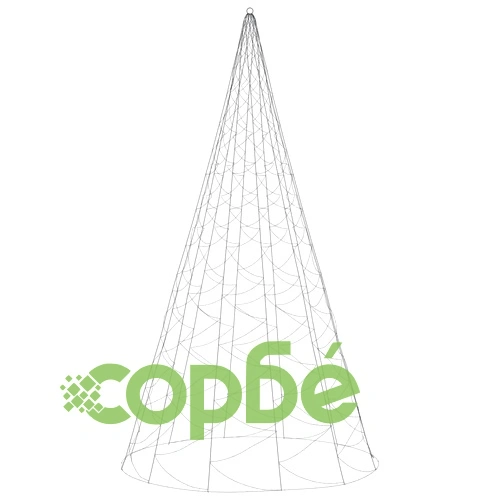 Коледна елха на флагщок, цветно, 1400 LED, 500 с ➤ топ цена ➤ sorbe.bg