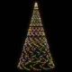Коледна елха на флагщок, цветно, 1400 LED, 500 с