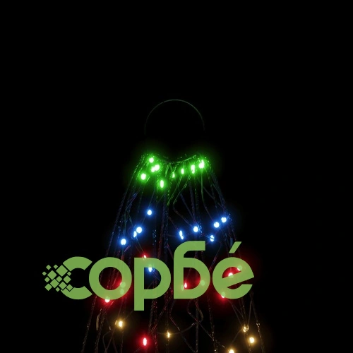 Коледна елха на флагщок, цветно, 1400 LED, 500 с ➤ топ цена ➤ sorbe.bg