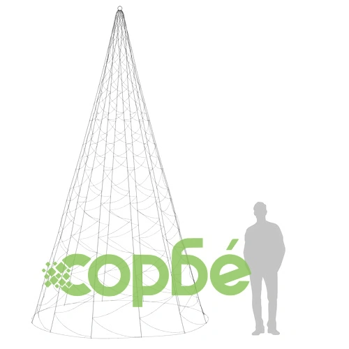Коледна елха на флагщок, цветно, 1400 LED, 500 с ➤ топ цена ➤ sorbe.bg