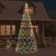 Коледна елха на флагщок, цветно, 1400 LED, 500 с