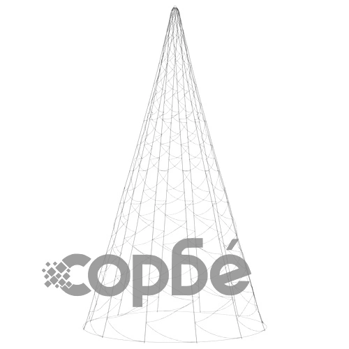 Коледна елха на флагщок, топло бяло, 3000 LED, 800 см ➤ топ цена ➤ sorbe.bg