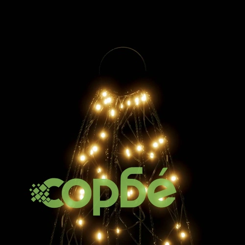 Коледна елха на флагщок, топло бяло, 3000 LED, 800 см ➤ топ цена ➤ sorbe.bg