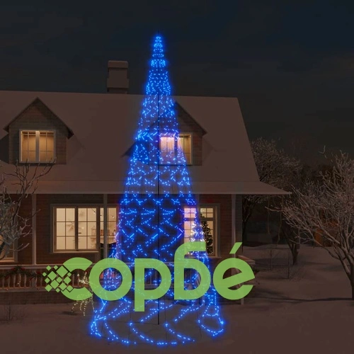 Коледна елха на флагщок, синя, 3000 LED, 800 см ➤ топ цена ➤ sorbe.bg