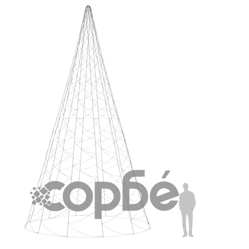 Коледна елха на флагщок, цветна, 3000 LED, 800 см ➤ топ цена ➤ sorbe.bg