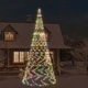Коледна елха на флагщок, цветна, 3000 LED, 800 см