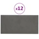 Стенни панели, 12 бр, тъмносиви, 60x30 см, кадифе, 2,16 м²