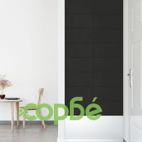 Стенни панели, 12 бр, черни, 60x30 см, кадифе, 2,16 м² ➤ топ цена ➤ sorbe.bg