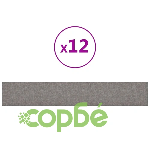Стенни панели, 12 бр, светлосиви, 90x15 см, плат, 1,62 м² ➤ топ цена ➤ sorbe.bg