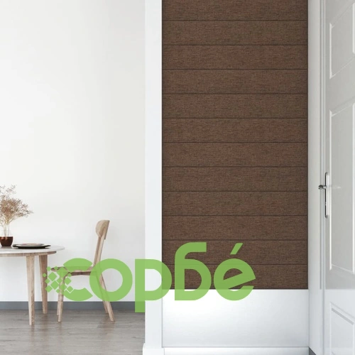 Стенни панели, 12 бр, кафяви, 90x15 см, плат, 1,62 м² ➤ топ цена ➤ sorbe.bg