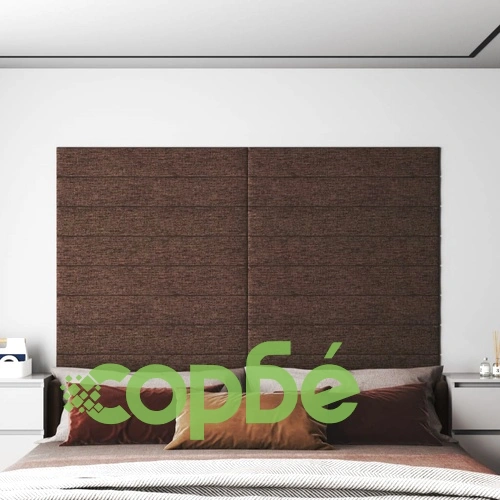 Стенни панели, 12 бр, кафяви, 90x15 см, плат, 1,62 м² ➤ топ цена ➤ sorbe.bg