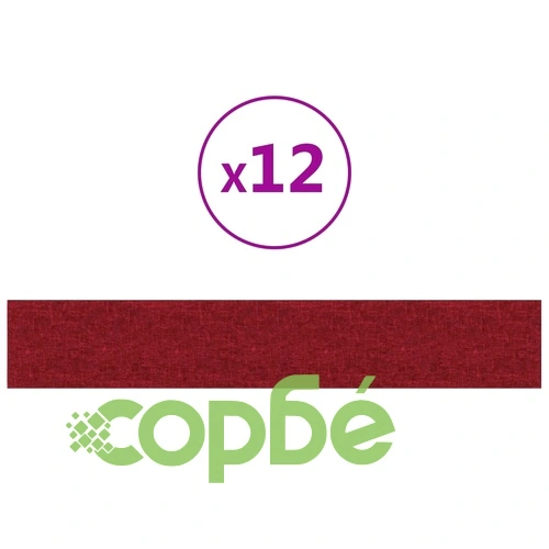 Стенни панели, 12 бр, виненочервени, 90x15 см, плат, 1,62 м² ➤ топ цена ➤ sorbe.bg