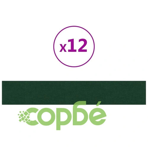 Стенни панели, 12 бр, тъмнозелени, 90x15 см, плат, 1,62 кв.м. ➤ топ цена ➤ sorbe.bg
