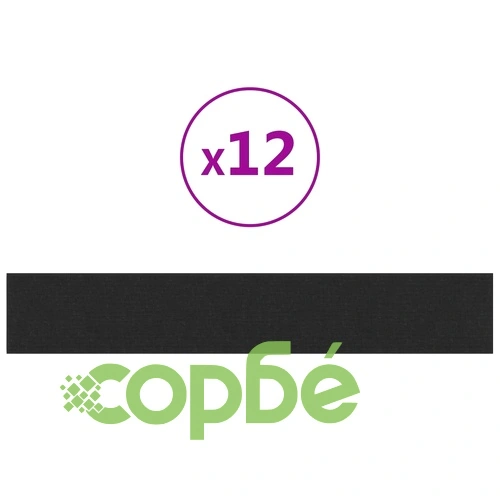 Стенни панели, 12 бр, черни,90x15 см, плат, 1,62 м² ➤ топ цена ➤ sorbe.bg