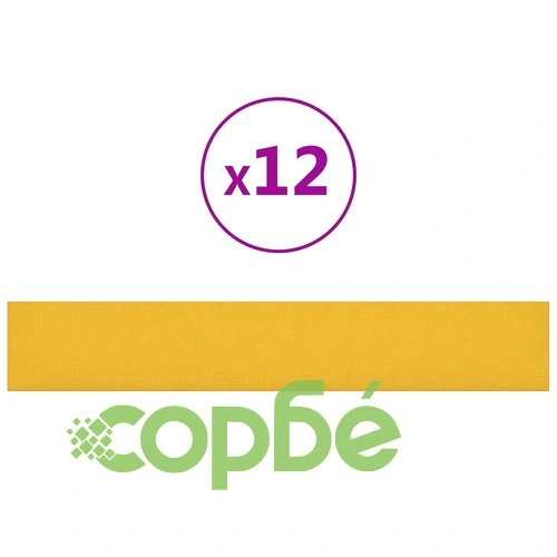 Стенни панели, 12 бр, светложълт, 90x15 см, плат, 1,62 м² ➤ топ цена ➤ sorbe.bg