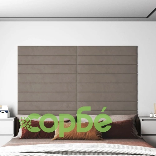 Стенни панели, 12 бр, светлосиви, 90x15 см, кадифе, 1,62 м² ➤ топ цена ➤ sorbe.bg