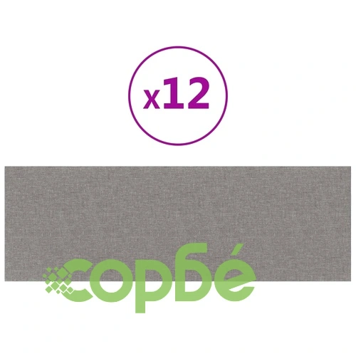 Стенни панели, 12 бр, светлосиви, 90x30 см, плат, 3,24 м² ➤ топ цена ➤ sorbe.bg