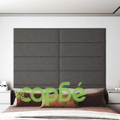 Стенни панели, 12 бр, тъмносиви, 90x30 см, плат, 3,24 м² ➤ топ цена ➤ sorbe.bg