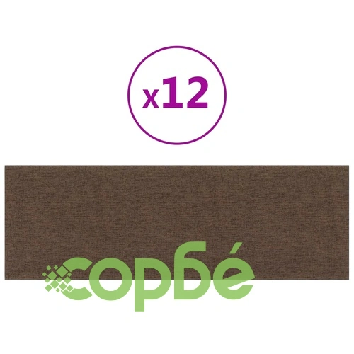 Стенни панели, 12 бр, кафяво, 90x30 см, плат, 3,24 м² ➤ топ цена ➤ sorbe.bg