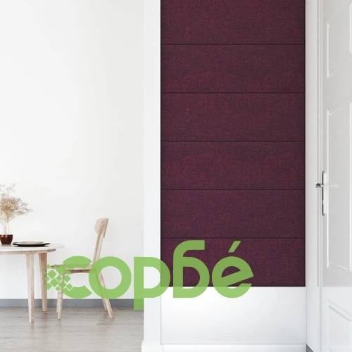 Стенни панели, 12 бр, пурпурен, 90x30 см, плат, 3,24 м² ➤ топ цена ➤ sorbe.bg