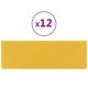 Стенни панели, 12 бр, светложълт, 90x30 см, плат, 3,24 м²