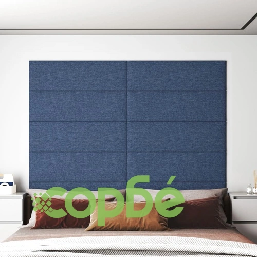 Стенни панели, 12 бр, син, 90x30 см, плат, 3,24 м² ➤ топ цена ➤ sorbe.bg