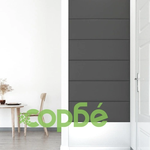 Стенни панели, 12 бр, сиви, 90x30 см, изкуствена кожа, 3,24 м² ➤ топ цена ➤ sorbe.bg