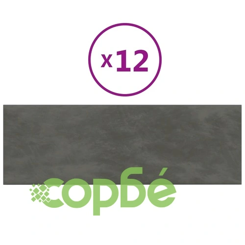 Стенни панели, 12 бр, Тъмносив, 90x30 см, кадифе, 3,24 м² ➤ топ цена ➤ sorbe.bg