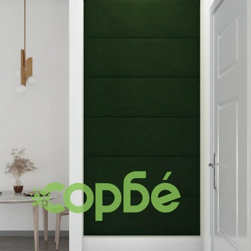 Стенни панели, 12 бр, тъмнозелени, 90x30 см, кадифе, 3,24 м² ➤ топ цена ➤ sorbe.bg