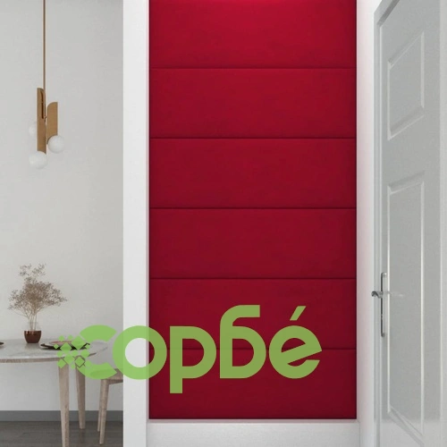 Стенни панели, 12 бр, виненочервени, 90x30 см, кадифе, 3,24 м² ➤ топ цена ➤ sorbe.bg