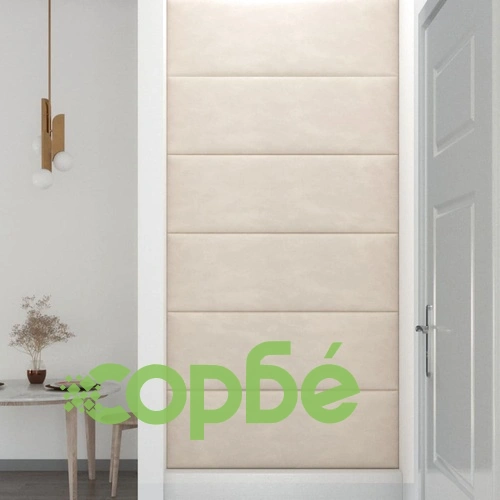 Стенни панели, 12 бр, кремави, 90x30 см, кадифе, 3,24 м² ➤ топ цена ➤ sorbe.bg