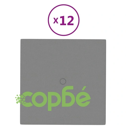 Стенни панели, 12 бр, светлосиви, 30x30 см, плат, 1,08 кв.м. ➤ топ цена ➤ sorbe.bg