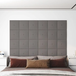 Стенни панели, 12 бр, светлосиви, 30x30 см, плат, 1,08 кв.м.