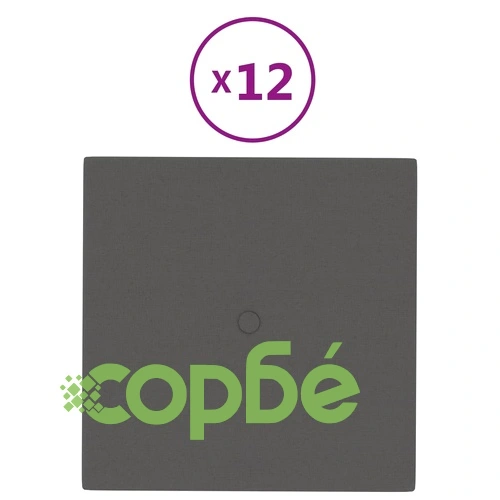 Стенни панели, 12 бр, тъмносиви, 30x30 см, плат, 1,08 м² ➤ топ цена ➤ sorbe.bg