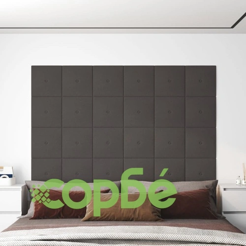 Стенни панели, 12 бр, тъмносиви, 30x30 см, плат, 1,08 м² ➤ топ цена ➤ sorbe.bg
