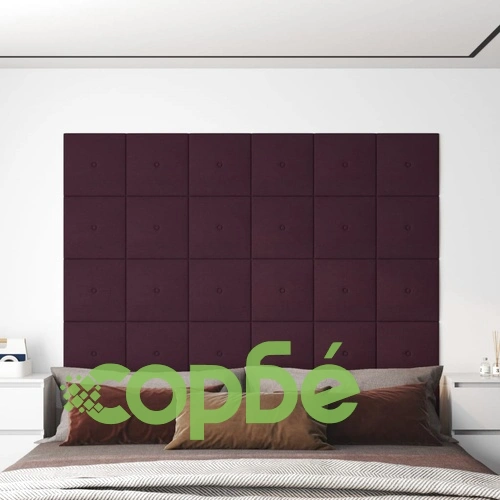 Стенни панели, 12 бр, лилави, 30x30 см, плат, 1,08 кв.м. ➤ топ цена ➤ sorbe.bg