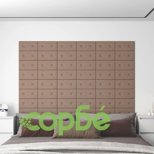 Стенни панели 12 бр капучино 30x15 см изкуствена кожа 0,54 м² ➤ топ цена ➤ sorbe.bg
