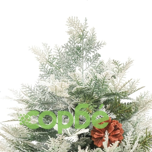 Готова осветена коледна елха с шишарки зелена 150 см PVC и PE ➤ топ цена ➤ sorbe.bg