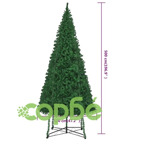 Изкуствено коледно дърво със стойка, 500 см, зелено  ➤ топ цена ➤ sorbe.bg